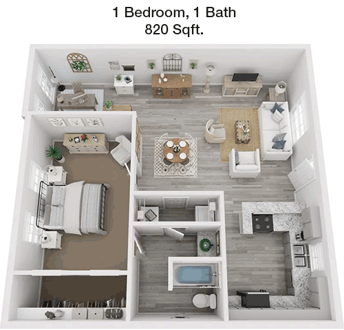 820 sq ft floorplan layout