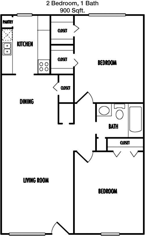 900 sq ft floorplan layout