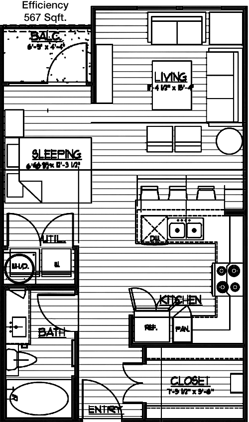 E1 floorplan layout