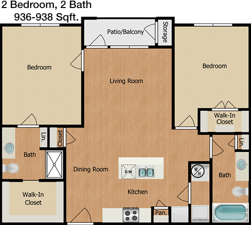 936 sq ft floorplan layout