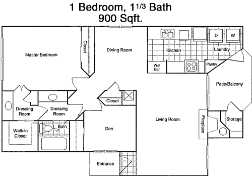 900 sq ft floorplan layout
