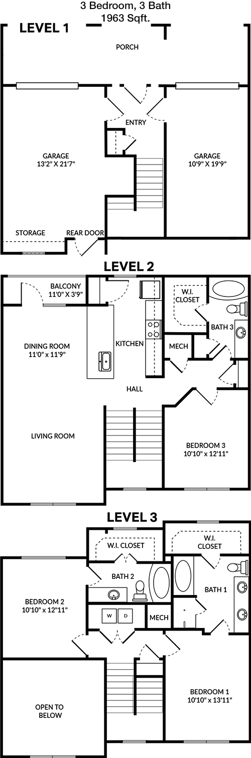 1,963 sq ft floorplan layout