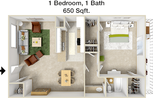 650 sq ft floorplan layout