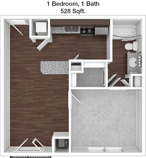 528 sq ft floorplan layout
