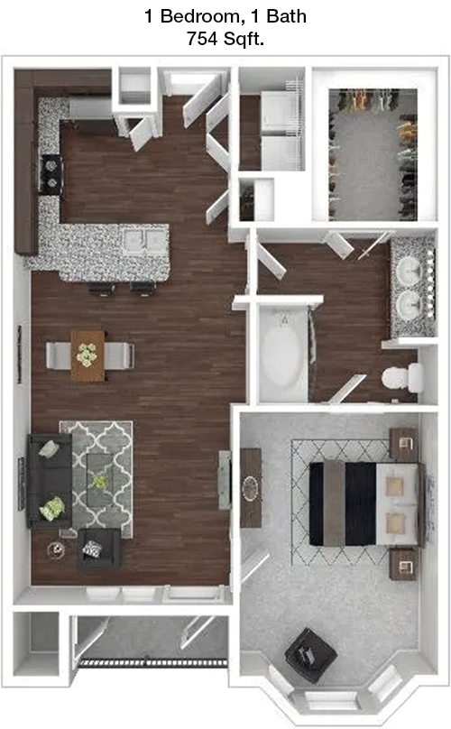 754 sq ft floorplan layout