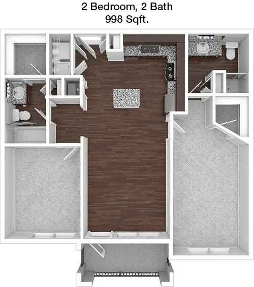 998 sq ft floorplan layout
