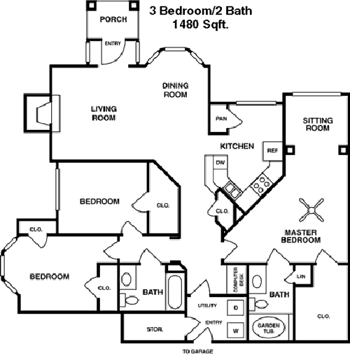 1,480 sq ft floorplan layout
