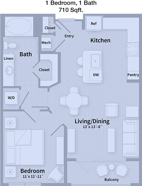 Unit A1 floorplan layout