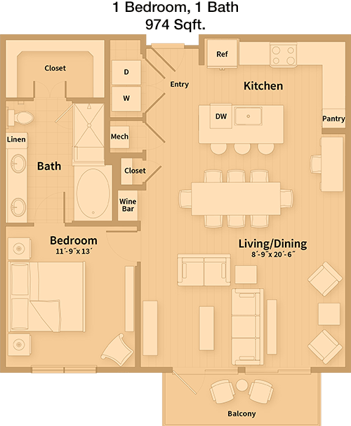 Unit B3 floorplan layout