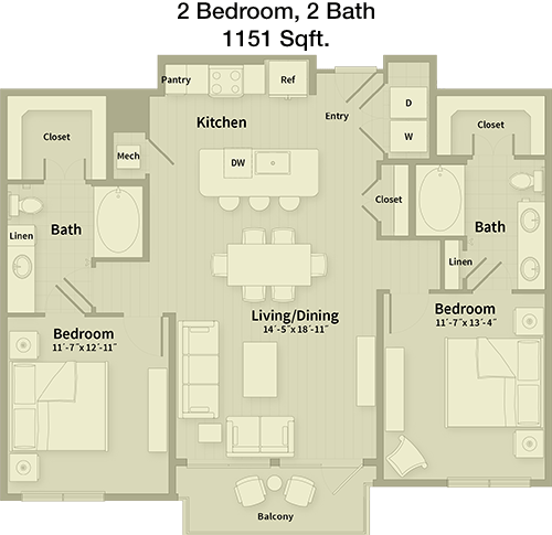Unit E floorplan layout