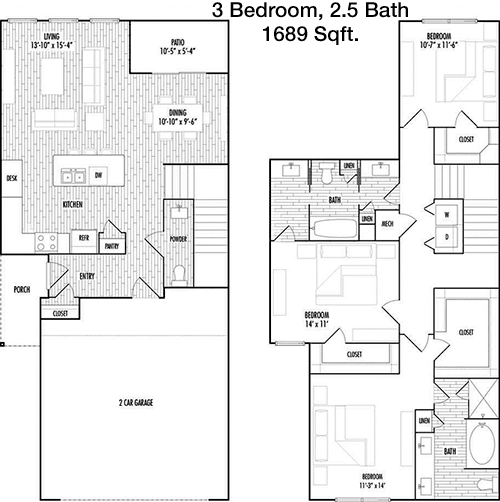 1,689 sq ft floorplan layout