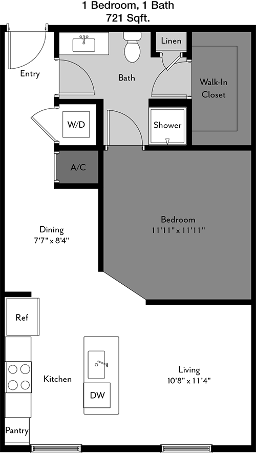 721 sq ft floorplan layout