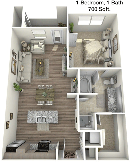 700 sq ft floorplan layout