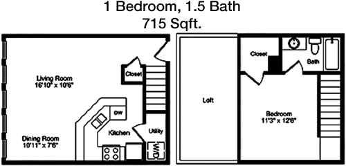 715 sq ft floorplan layout