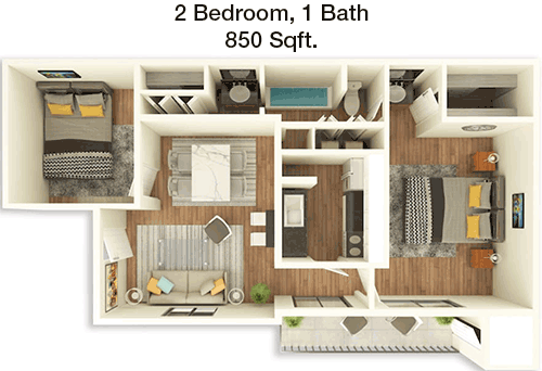 850 sq ft floorplan layout
