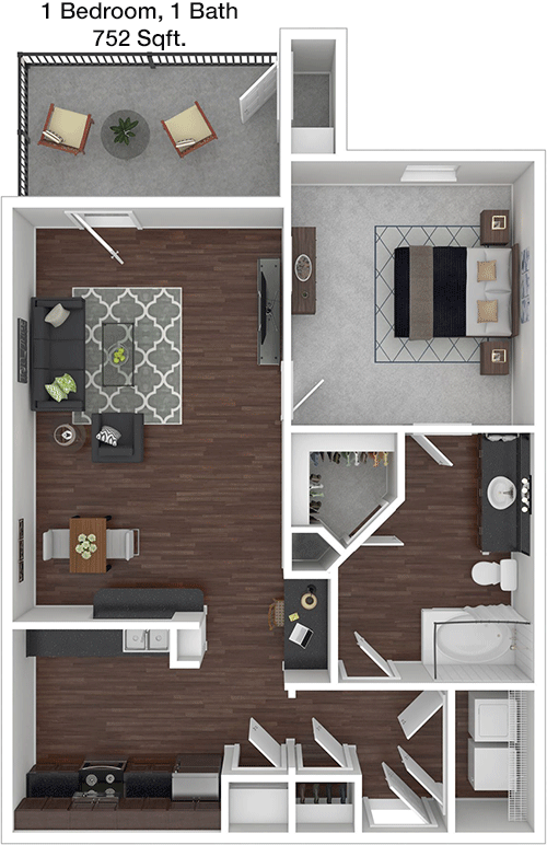 752 sq ft floorplan layout