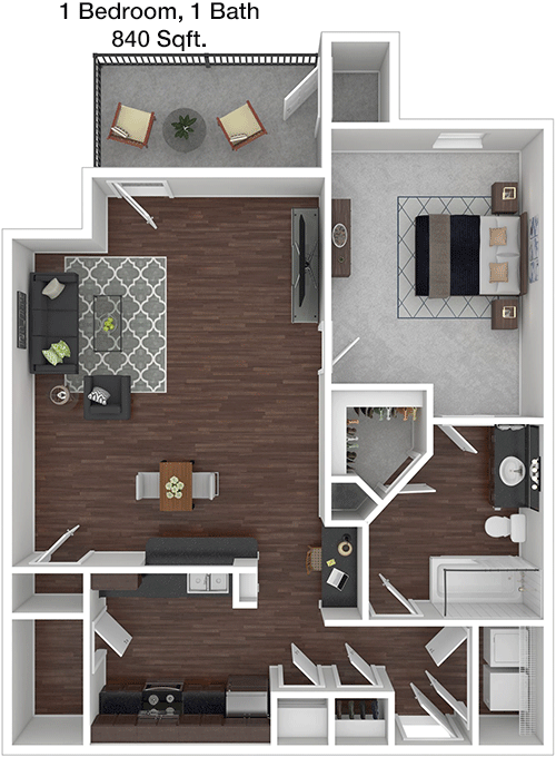 840 sq ft floorplan layout