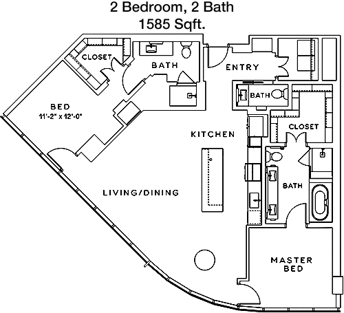 1,585 sq ft floorplan layout