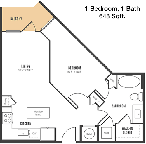 648 sq ft floorplan layout