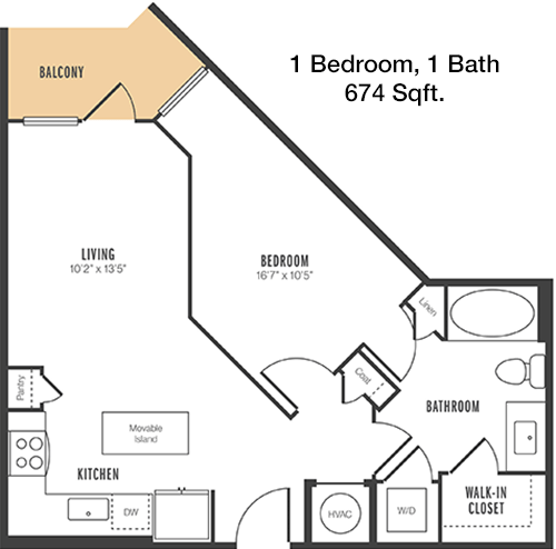674 sq ft floorplan layout