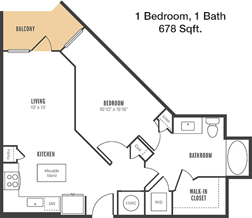 678 sq ft floorplan layout