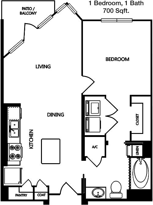 700 sq ft floorplan layout