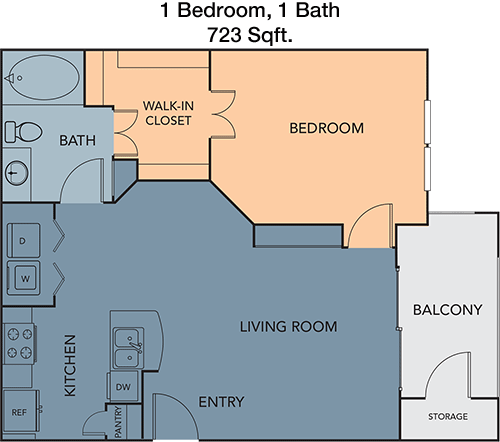 723 sq ft floorplan layout