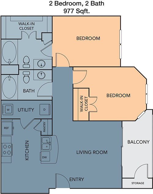 977 sq ft floorplan layout
