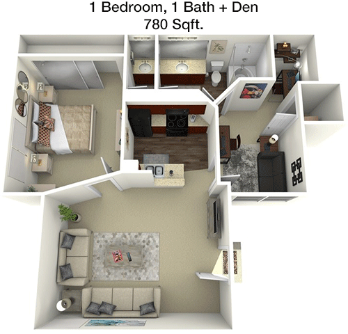 780 sq ft floorplan layout