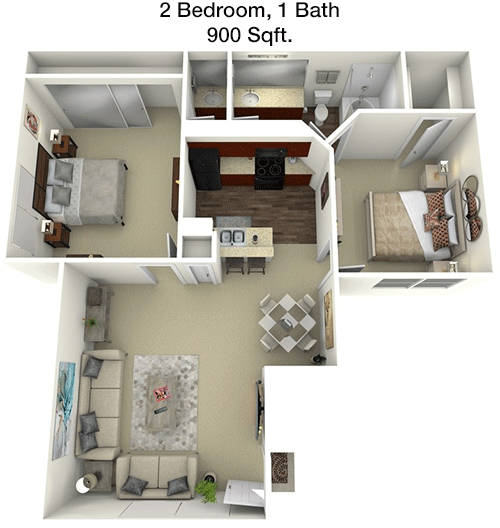 900 sq ft floorplan layout