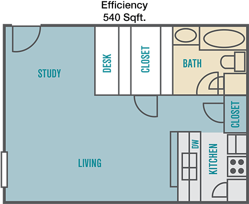 540 sq ft floorplan layout
