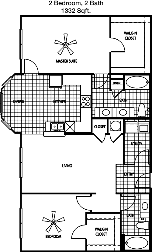 2 Bed floorplan layout