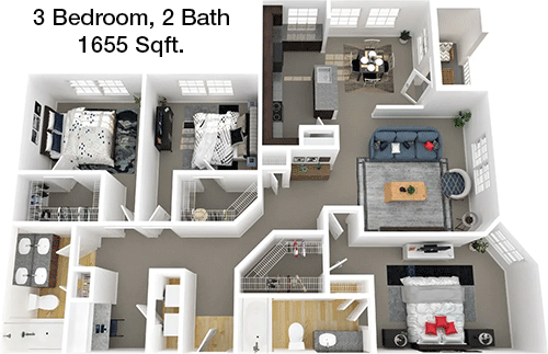 1,655 sq ft floorplan layout