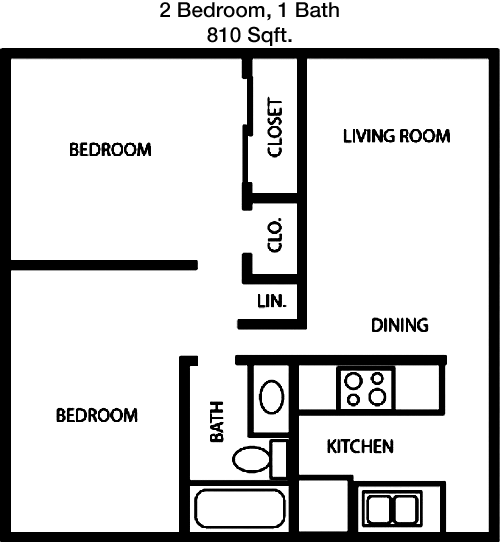 810 sq ft floorplan layout