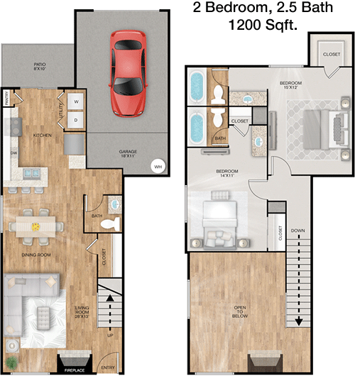 1,200 sq ft floorplan layout