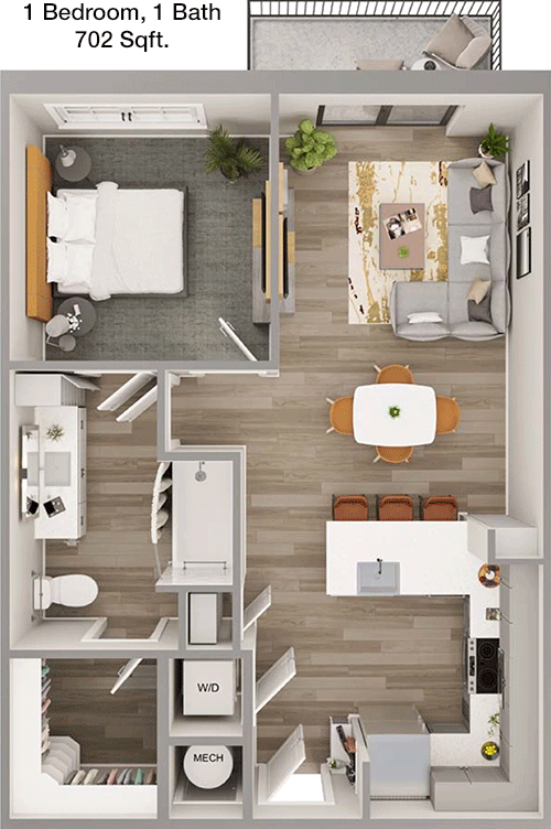 702 sq ft floorplan layout