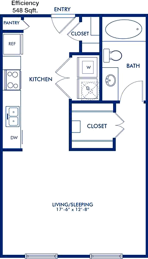 548 sq ft floorplan layout