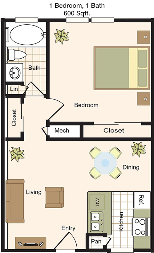 600 sq ft floorplan layout