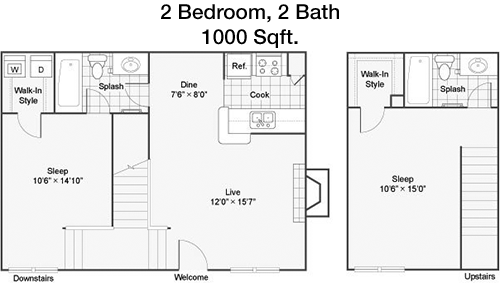 1,000 sq ft floorplan layout