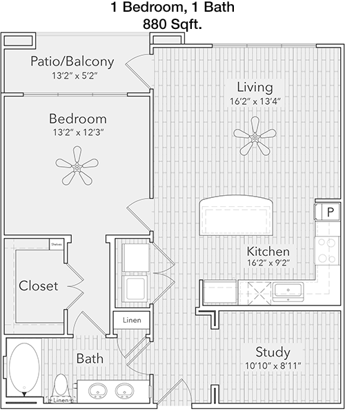 880 sq ft floorplan layout