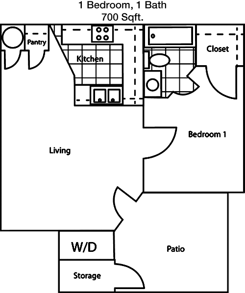 700 sq ft floorplan layout