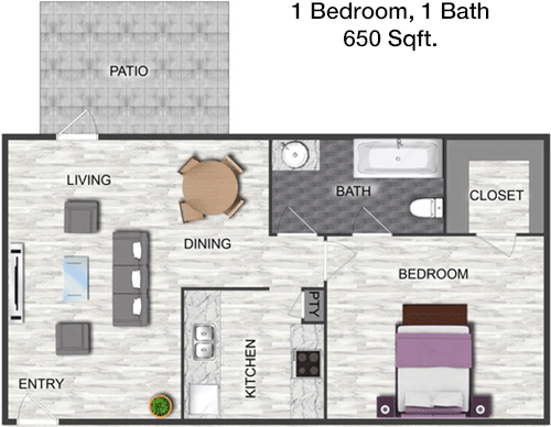 650 sq ft floorplan layout