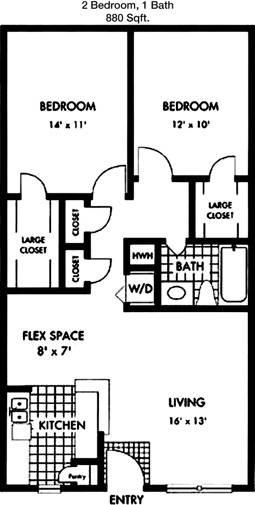 880 sq ft floorplan layout
