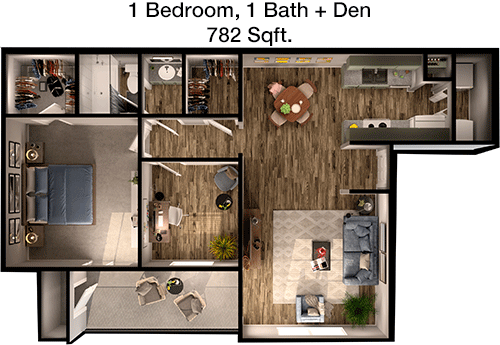 782 sq ft floorplan layout