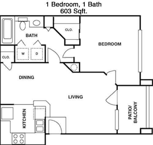 603 sq ft floorplan layout