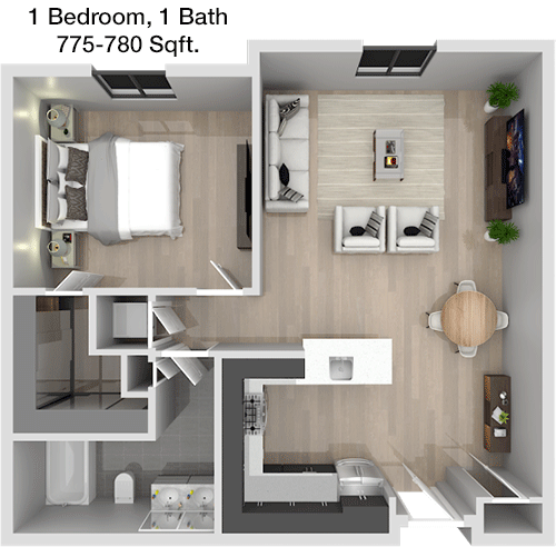 775 sq ft floorplan layout