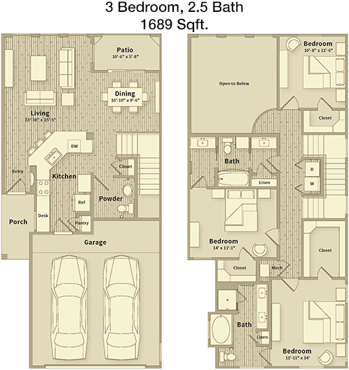 1,689 sq ft floorplan layout