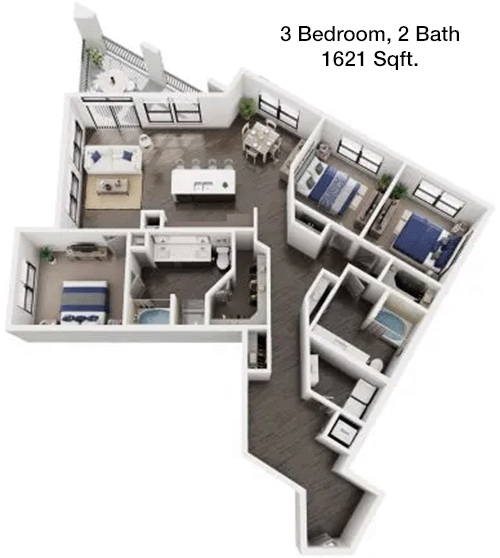 1,621 sq ft floorplan layout