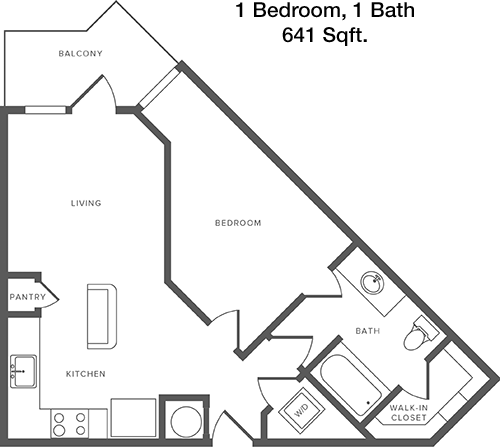 641 sq ft floorplan layout