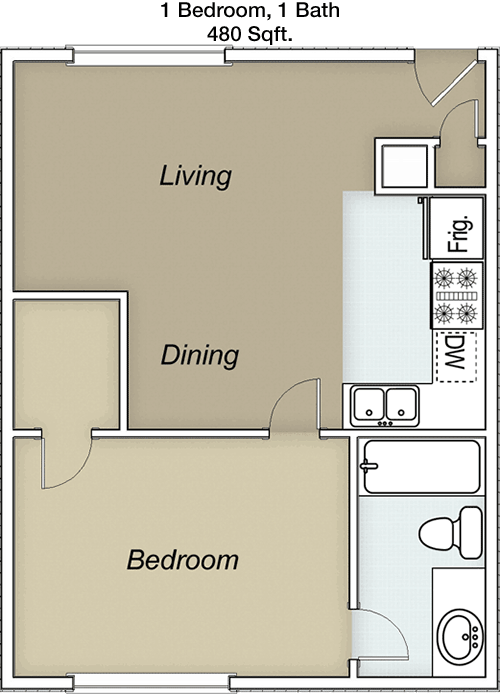 480 sq ft floorplan layout